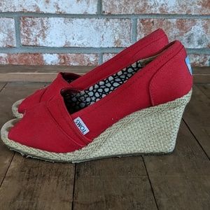 Toms espadrille wedge in red